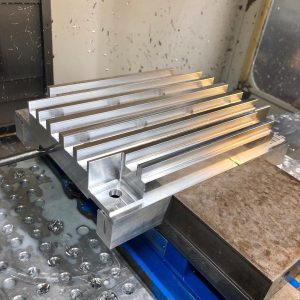 Very satisfying heat sink plate for our customer. #haas #machining #cncmachining  @ …